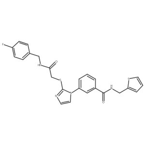 3-(2-((2-((4-fluorobenzyl)amino)-2-oxoethyl)thio)-1H-imidazol-1-yl)-N-(thiophen-2-ylmethyl)benzamide结构式