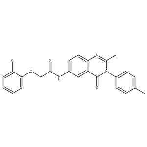 Cc1ccc(-n2c(C)nc3ccc(NC(=O)COc4ccccc4Cl)cc3c2=O)cc1结构式