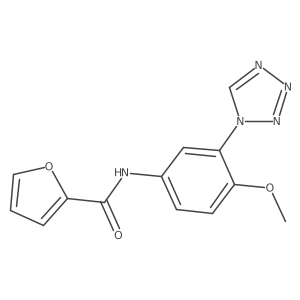 N-[4-methoxy-3-(1H-tetrazol-1-yl)phenyl]furan-2-carboxamide结构式