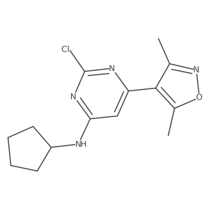 [2-Chloro-6-(3,5-dimethyl-isoxazol-4-yl)-pyrimidin-4-yl]-cyclopentyl-amine Structure