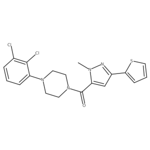 (4-(2,3-dichlorophenyl)piperazin-1-yl)(1-methyl-3-(thiophen-2-yl)-1H-pyrazol-5-yl)methanone Structure