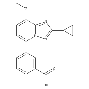 3-(2-Cyclopropyl-8-methoxy[1,2,4]triazolo[1,5-a]pyridin-5-yl)benzoic acid结构式