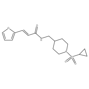 (E)-N-((1-(cyclopropylsulfonyl)piperidin-4-yl)methyl)-3-(furan-2-yl)acrylamide Structure