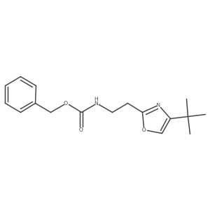 Benzyl (2-(4-(tert-butyl)oxazol-2-yl)ethyl)carbamate结构式