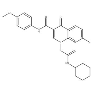 1-(2-(cyclohexylamino)-2-oxoethyl)-N-(4-methoxyphenyl)-7-methyl-4-oxo-1,4-dihydro-1,8-naphthyridine-3-carboxamide结构式