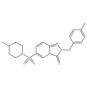 2-(4-methylbenzyl)-6-((4-methylpiperidin-1-yl)sulfonyl)-[1,2,4]triazolo[4,3-a]pyridin-3(2H)-one结构式