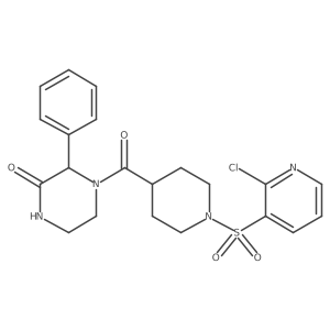 4-{1-[(2-Chloropyridin-3-yl)sulfonyl]piperidine-4-carbonyl}-3-phenylpiperazin-2-one Structure