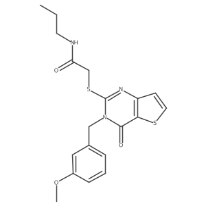 2-{[3-(3-methoxybenzyl)-4-oxo-3,4-dihydrothieno[3,2-d]pyrimidin-2-yl]sulfanyl}-N-propylacetamide结构式
