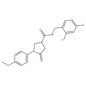 N-[(2-chloro-4-fluorophenyl)methyl]-1-(4-methoxyphenyl)-5-oxopyrrolidine-3-carboxamide结构式