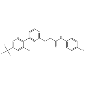 N-(4-Chloro-phenyl)-2-[4-(3-chloro-5-trifluoromethyl-pyridin-2-yl)-pyrimidin-2-ylsulfanyl]-acetamide Structure