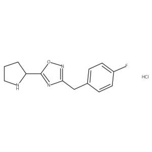 3-[(4-Fluorophenyl)methyl]-5-(pyrrolidin-2-yl)-1,2,4-oxadiazole hydrochloride结构式
