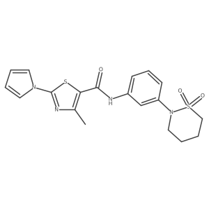 N-[3-(1,1-dioxido-1,2-thiazinan-2-yl)phenyl]-4-methyl-2-(1H-pyrrol-1-yl)-1,3-thiazole-5-carboxamide Structure