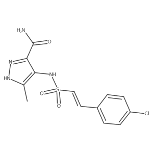 4-[2-(4-chlorophenyl)ethenesulfonamido]-5-methyl-1H-pyrazole-3-carboxamide Structure