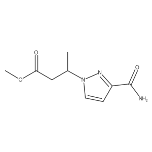 Methyl 3-(3-carbamoylpyrazol-1-yl)butanoate结构式