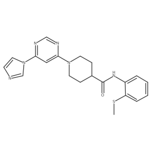 1-(6-(1H-imidazol-1-yl)pyrimidin-4-yl)-N-(2-(methylthio)phenyl)piperidine-4-carboxamide结构式