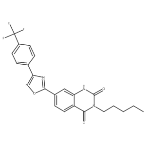 3-pentyl-7-(3-(4-(trifluoromethyl)phenyl)-1,2,4-oxadiazol-5-yl)quinazoline-2,4(1H,3H)-dione Structure