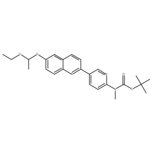 6-(1-Ethoxyethoxy)-2-[6-[N-(tert-butoxycarbonyl)-N-methylamino]pyridin-3-yl]quinoline结构式