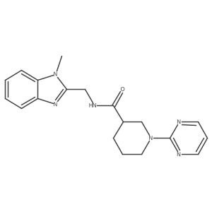 N-[(1-methyl-1H-1,3-benzimidazol-2-yl)methyl]-1-(2-pyrimidinyl)-3-piperidinecarboxamide结构式