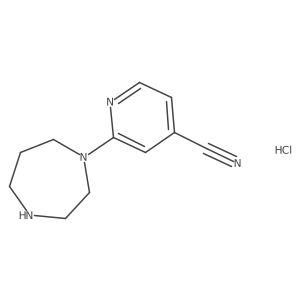 2-(1,4-Diazepan-1-yl)isonicotinonitrile hydrochloride Structure