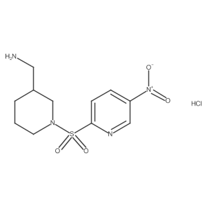 (1-((5-Nitropyridin-2-yl)sulfonyl)piperidin-3-yl)methanamine hydrochloride Structure