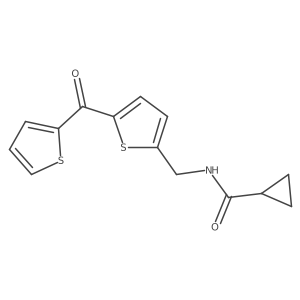 N-((5-(thiophene-2-carbonyl)thiophen-2-yl)methyl)cyclopropanecarboxamide结构式