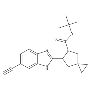 tert-butyl (6S)-6-(6-ethynyl-1H-benzimidazol-2-yl)-5-azaspiro[2.4]heptane-5-carboxylate结构式