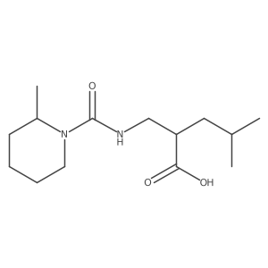 4-Methyl-2-{[(2-methylpiperidine-1-carbonyl)amino]methyl}pentanoic acid结构式
