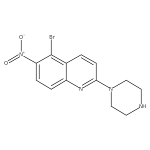 5-Bromo-6-nitro-2-piperazinylquinoline结构式