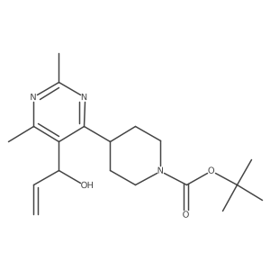 Tert-butyl 4-(5-(1-hydroxyallyl)-2,6-dimethylpyrimidin-4-yl)piperidine-1-carboxylate结构式