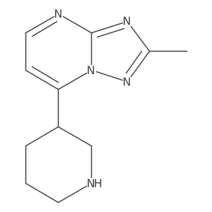 3-{2-Methyl-[1,2,4]triazolo[1,5-a]pyrimidin-7-yl}piperidine结构式