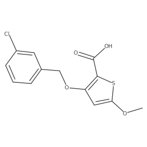 3-((3-Chlorobenzyl)oxy)-5-methoxythiophene-2-carboxylic acid结构式