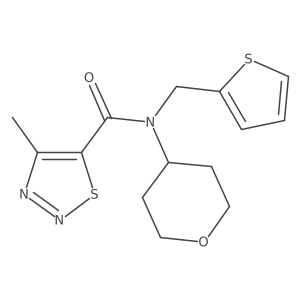4-methyl-N-(tetrahydro-2H-pyran-4-yl)-N-(thiophen-2-ylmethyl)-1,2,3-thiadiazole-5-carboxamide Structure
