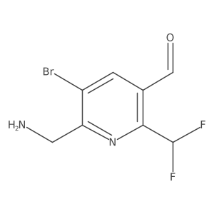 2-(Aminomethyl)-3-bromo-6-(difluoromethyl)pyridine-5-carboxaldehyde Structure