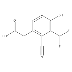 2-(2-Cyano-3-(difluoromethyl)-4-mercaptophenyl)acetic acid结构式