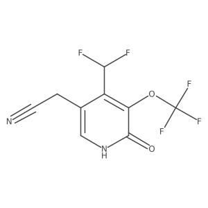 2-(4-(Difluoromethyl)-6-hydroxy-5-(trifluoromethoxy)pyridin-3-yl)acetonitrile结构式