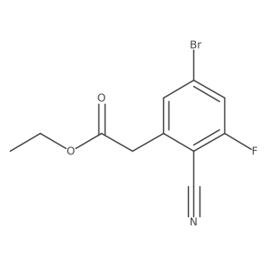 Ethyl 5-bromo-2-cyano-3-fluorophenylacetate结构式