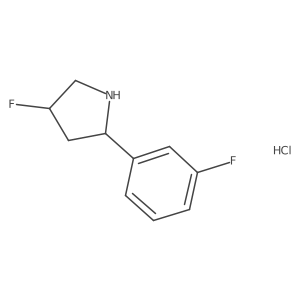 4-Fluoro-2-(3-fluorophenyl)pyrrolidine;hydrochloride结构式