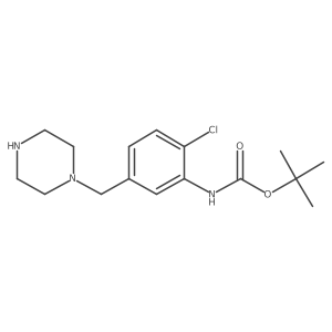 tert-butyl N-{2-chloro-5-[(piperazin-1-yl)methyl]phenyl}carbamate Structure