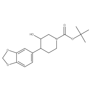 tert-butyl (3RS,4RS)-4-benzo[1,3]dioxol-5-yl-3-hydroxy-piperidine-1-carboxylate结构式