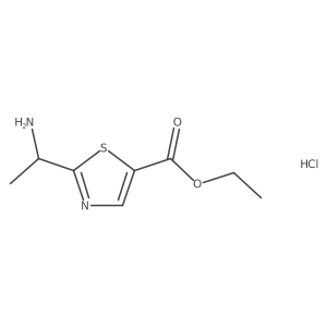 Ethyl 2-(1-aminoethyl)thiazole-5-carboxylate hydrochloride结构式
