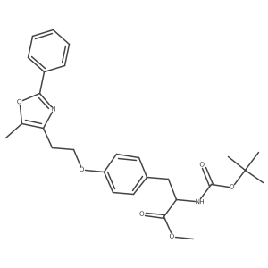 Methyl (S)-2-((tert-butoxycarbonyl)amino)-3-(4-(2-(5-methyl-2-phenyloxazol-4-yl)ethoxy)phenyl)propanoate Structure