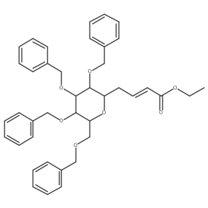 Ethyl (2E)-5,9-anhydro-2,3,4-trideoxy-6,7,8,10-tetrakis-O-(phenylmethyl)-D-glycero-D-ido-dec-2-enonate结构式