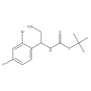 tert-butyl N-[2-amino-1-(2-bromo-4-fluorophenyl)ethyl]carbamate结构式