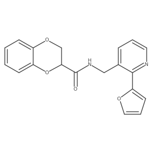 N-((2-(furan-2-yl)pyridin-3-yl)methyl)-2,3-dihydrobenzo[b][1,4]dioxine-2-carboxamide结构式
