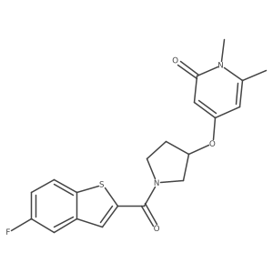 4-((1-(5-fluorobenzo[b]thiophene-2-carbonyl)pyrrolidin-3-yl)oxy)-1,6-dimethylpyridin-2(1H)-one结构式