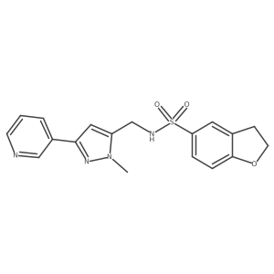 N-((1-methyl-3-(pyridin-3-yl)-1H-pyrazol-5-yl)methyl)-2,3-dihydrobenzofuran-5-sulfonamide Structure