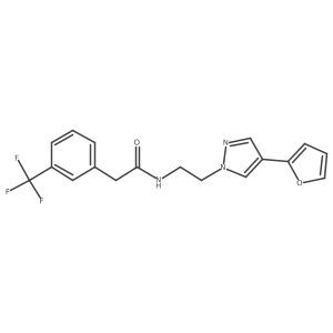 N-(2-(4-(furan-2-yl)-1H-pyrazol-1-yl)ethyl)-2-(3-(trifluoromethyl)phenyl)acetamide结构式