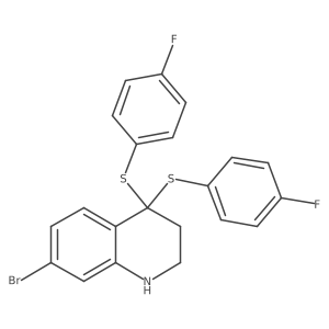 7-Bromo-4,4-bis[(4-fluorophenyl)thio]-1,2,3,4-tetrahydroquinoline结构式