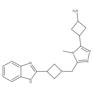 3-(5-((3-(1H-Benzo[d]imidazol-2-yl)azetidin-1-yl)methyl)-4-methyl-4H-1,2,4-triazol-3-yl)cyclobutan-1-amine结构式