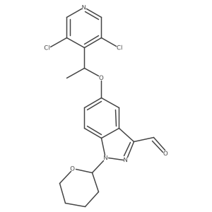 5-(1-(3,5-dichloropyridin-4-yl)ethoxy)-1-(tetrahydro-2H-pyran-2-yl)-1H-indazole-3-carbaldehyde Structure